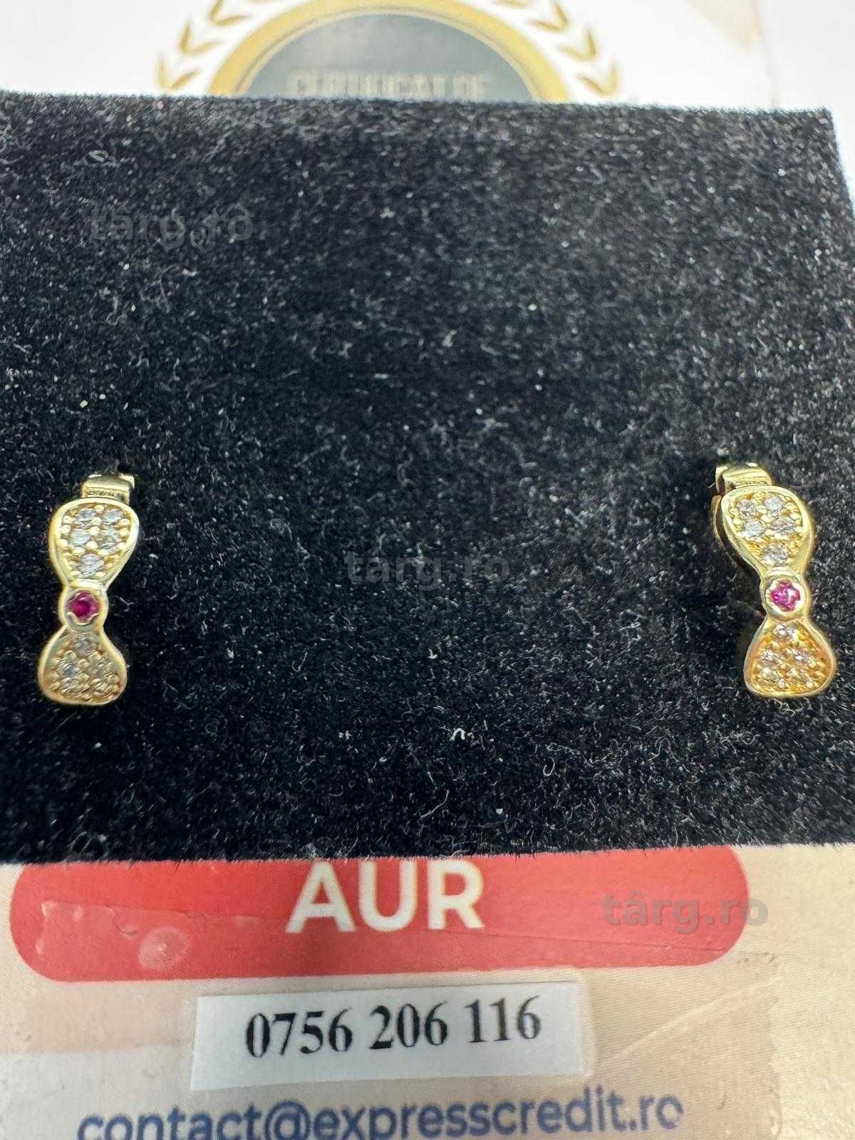 Cercei din aur 14k (70066.1/ 10 Pacurari 1) garantie 2 ani! 3