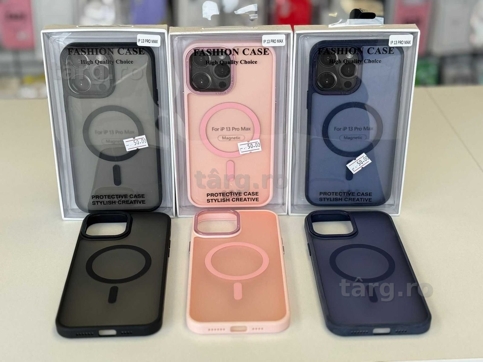 Husa cu MagSafe Fumurie , folie, cablu,incarcator iPhone 13 Pro Max 2