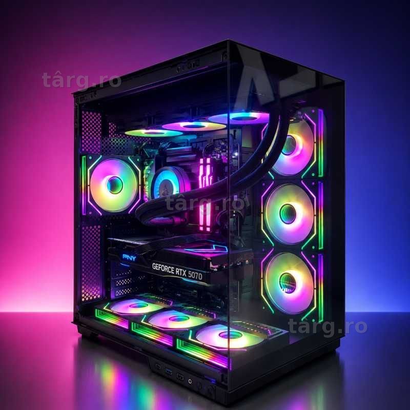 Calculator Gaming, AMD Ryzen 7 9800X3D, 32GB DDR5, NVMe 2TB, Placa Video PNY RTX 5070 OC x3 12GB