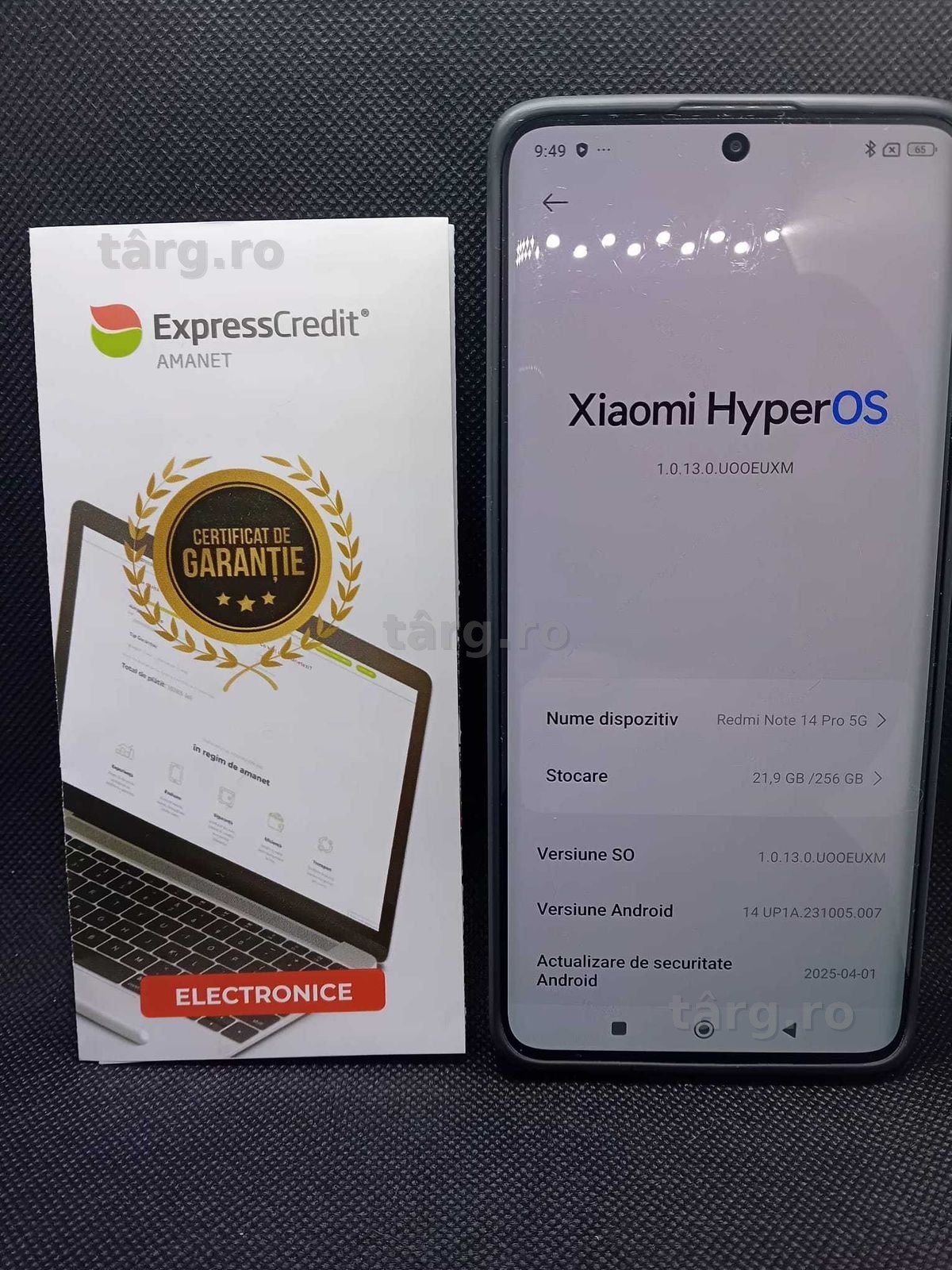 Xiaomi Redmi Note 14 Pro 5G (B.25563 AG31 Barboi) Garantie 2 ani!