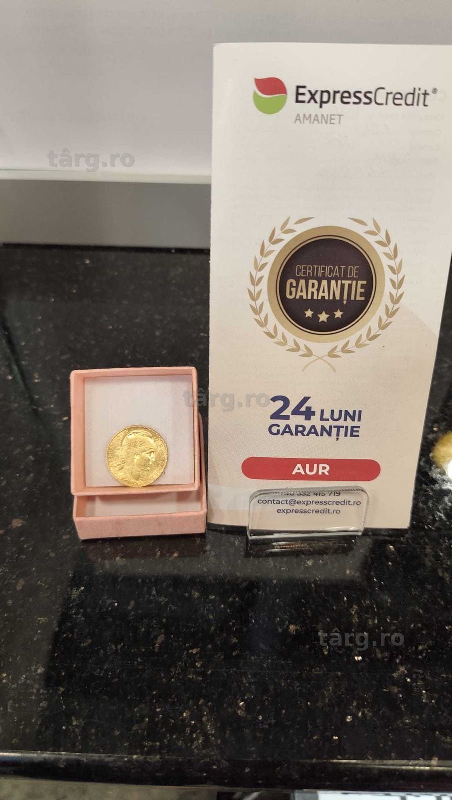 Moneda aur 21.6k 20 Franci 1904 (Iulius Mall)(B-533) Garantie 2 ani!