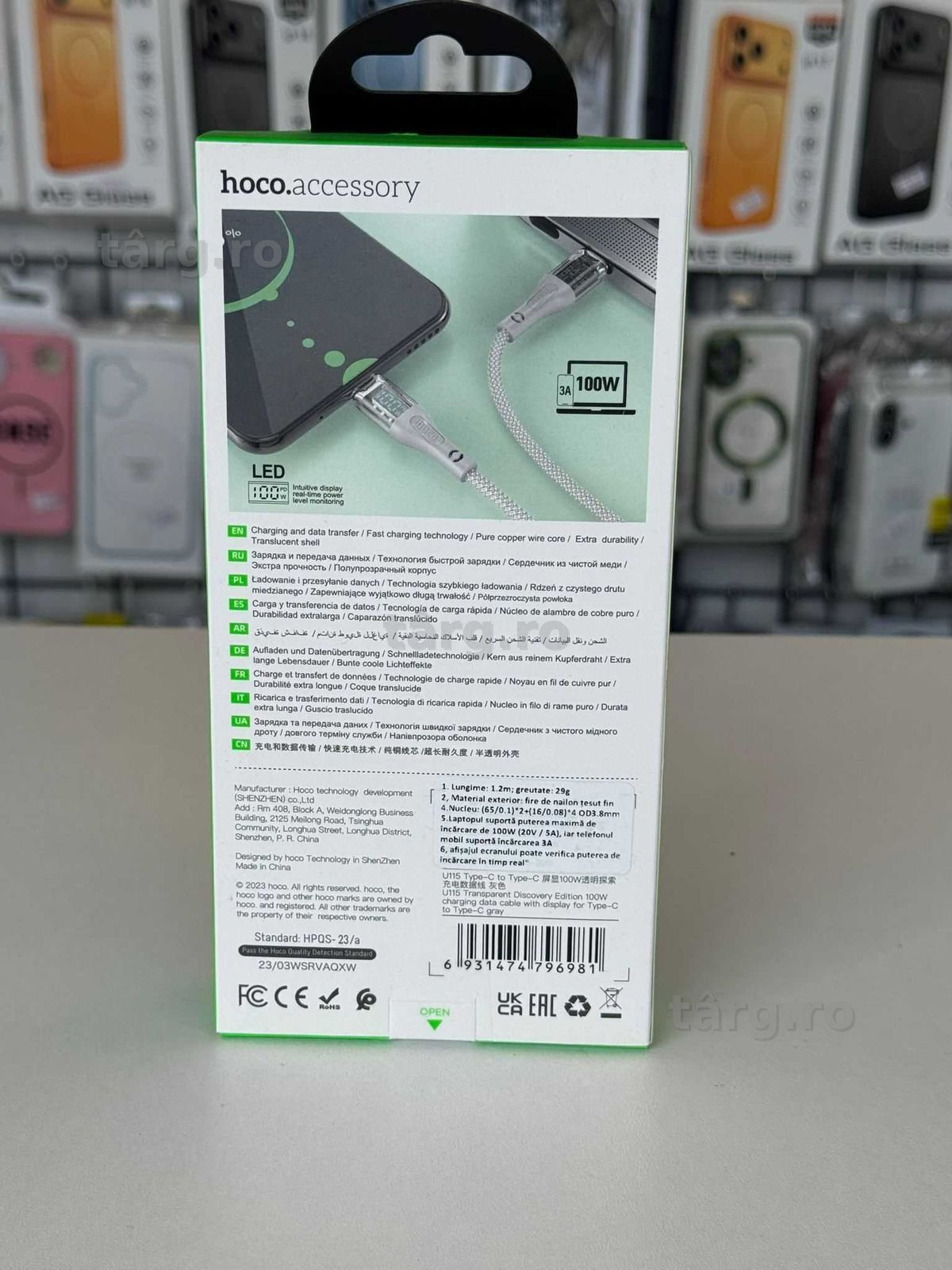 Cablu de incarcare rapida si transfer date, USB-USB C, 100W 3