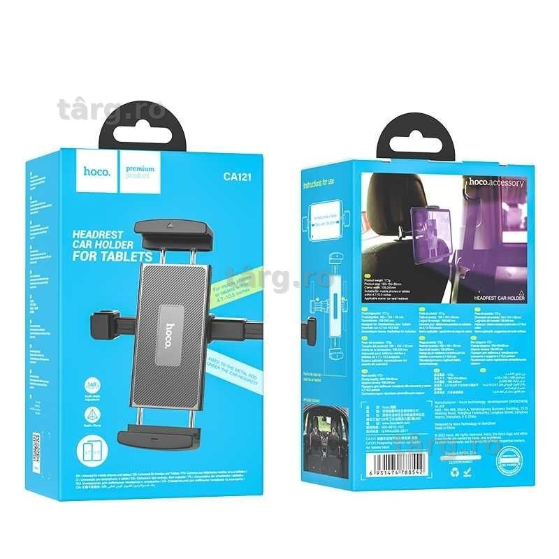 Suport Tetiere Scaun Auto HOCO, Multifunctional Hold, Tableta, Telefon 2