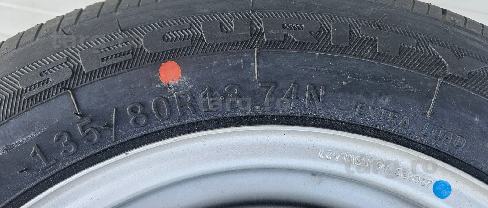 Roata completa remorca 135/80 R13 Anvelopa SECURITY M+S pe Janta 4Jx13 3