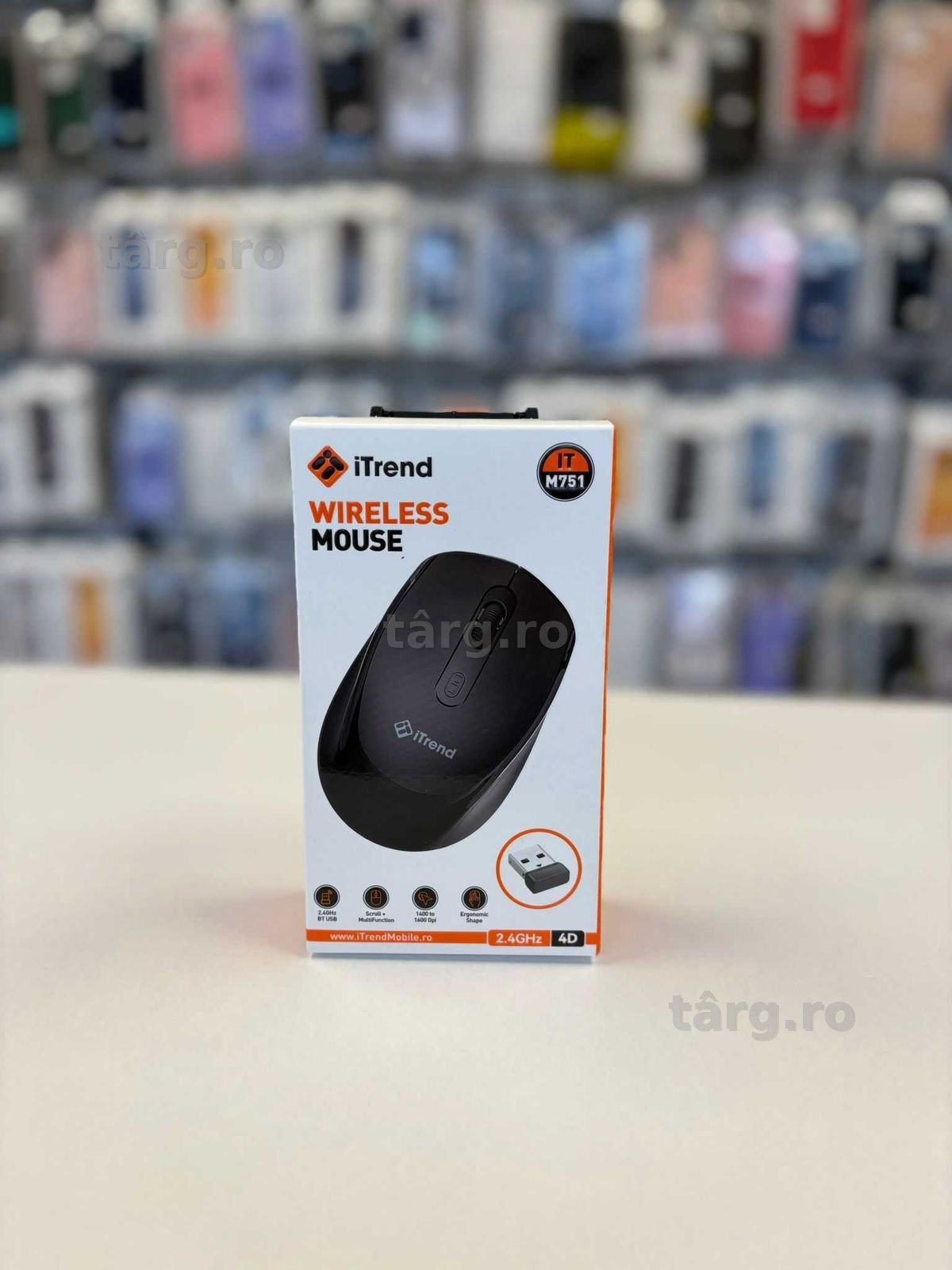 Mouse wireless – plug & play, compatibil PC & laptop
