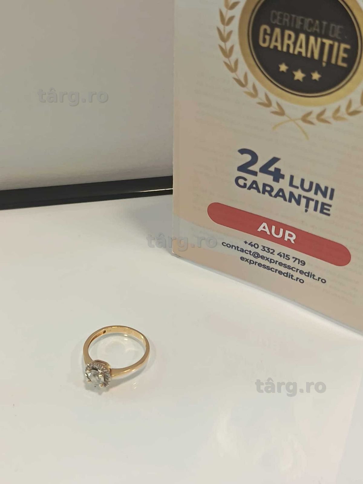 (Ag41) Inel aur, 14K b6231 Certificat de garanție!