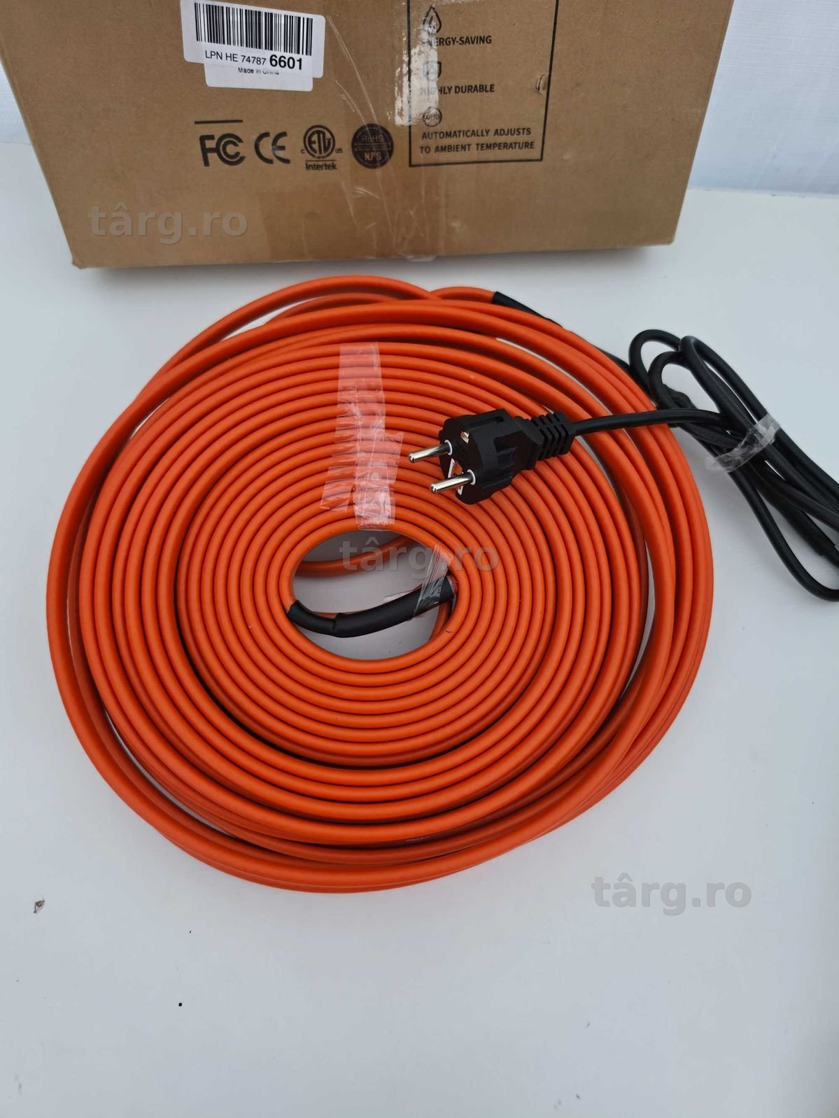 BDDFOTO Cablu pentru incalzirea tevilor cu protecție la îngheț de 20 m cu termostat, 25 W/m 3