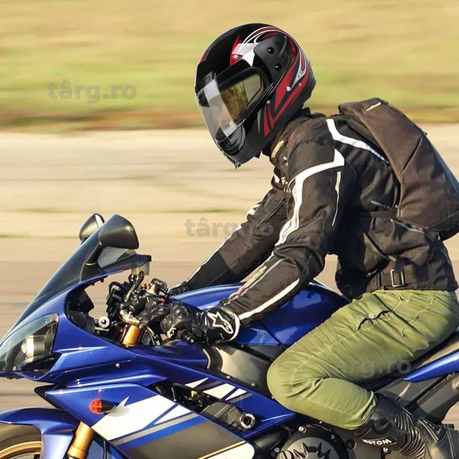 Casca Moto/Scuter/ATV, viziera detasabila, marime universala, Negru 5