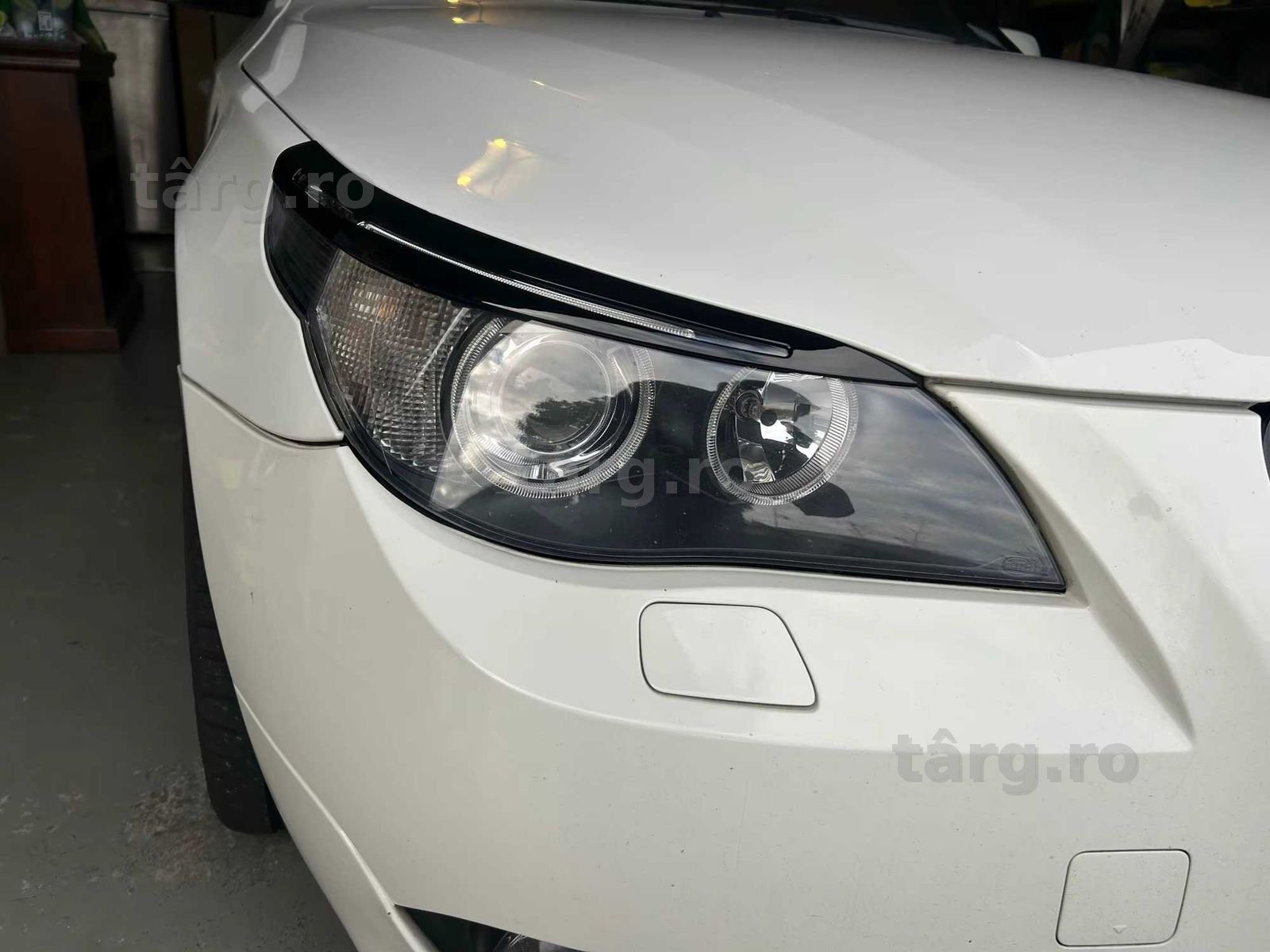 Set 2 Pleoape Faruri Far BMW Seria 5 E60 E61, 2003-2010, Negru Lucios