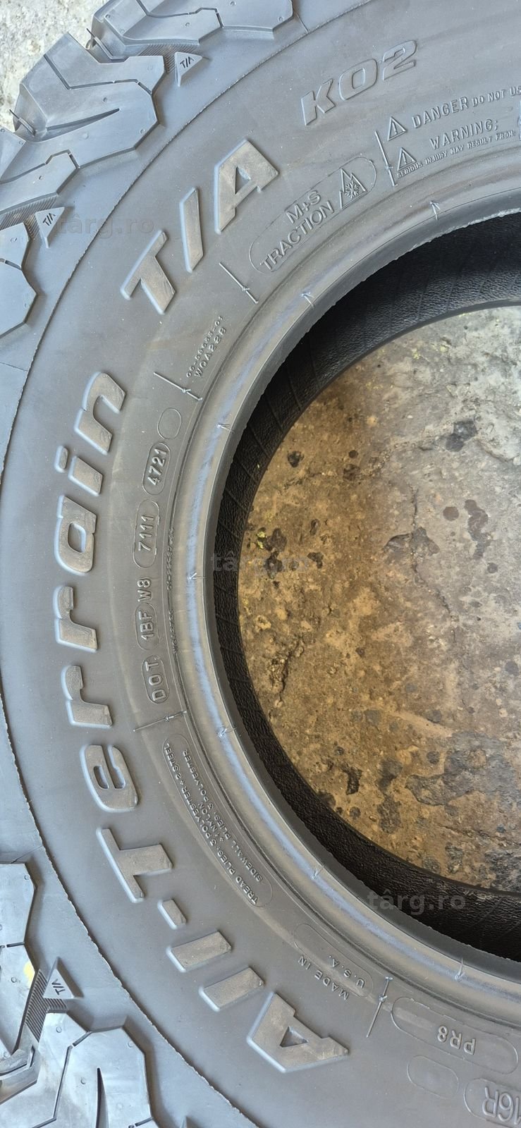 4 anvelope M+S ca noi BFGoodrich All-Terrain 265/75/16,dot 2021.Pretul este pe bucata. 6