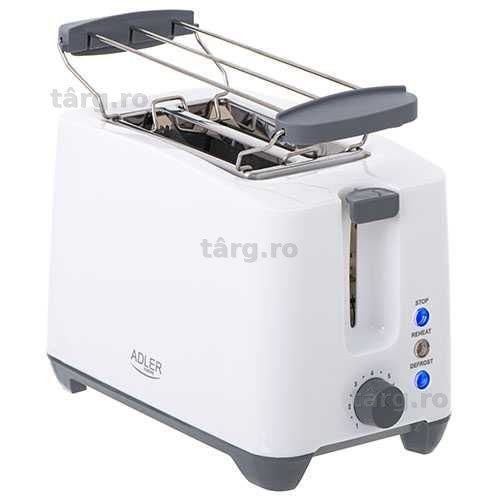 Prajitor paine Adler AD 3216, 2 felii, 1000 W, alb