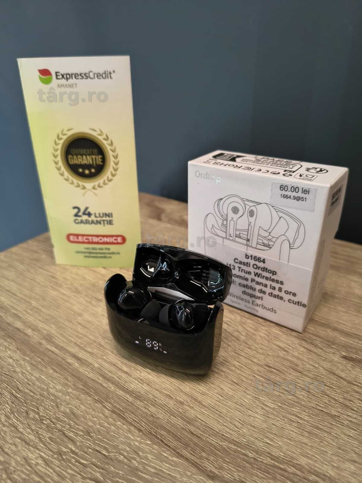 (AG51) Casti Ordtop I13 True Wireless b1664 - Garantie 2 ani!