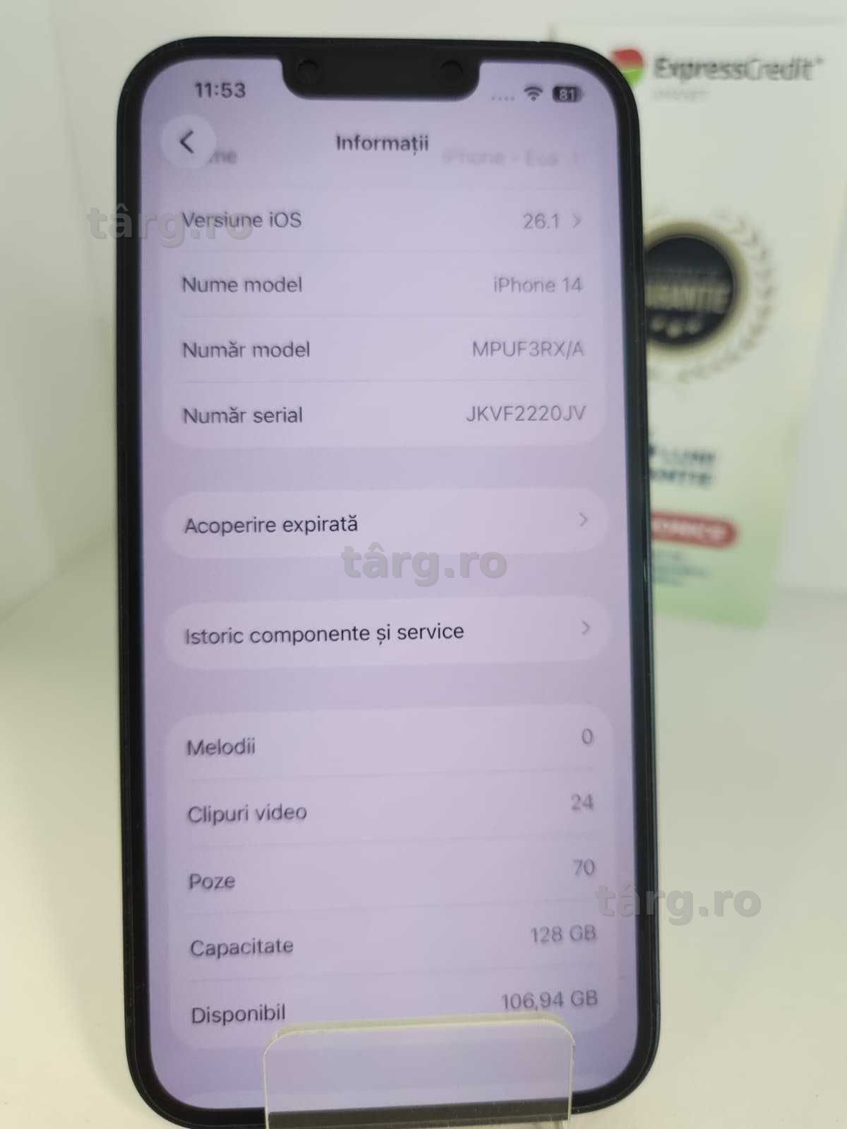 Iphone 14 128Gb - Baterie 76% (Ag8 Tudor/B74083) – Garantie 2 Ani! 5
