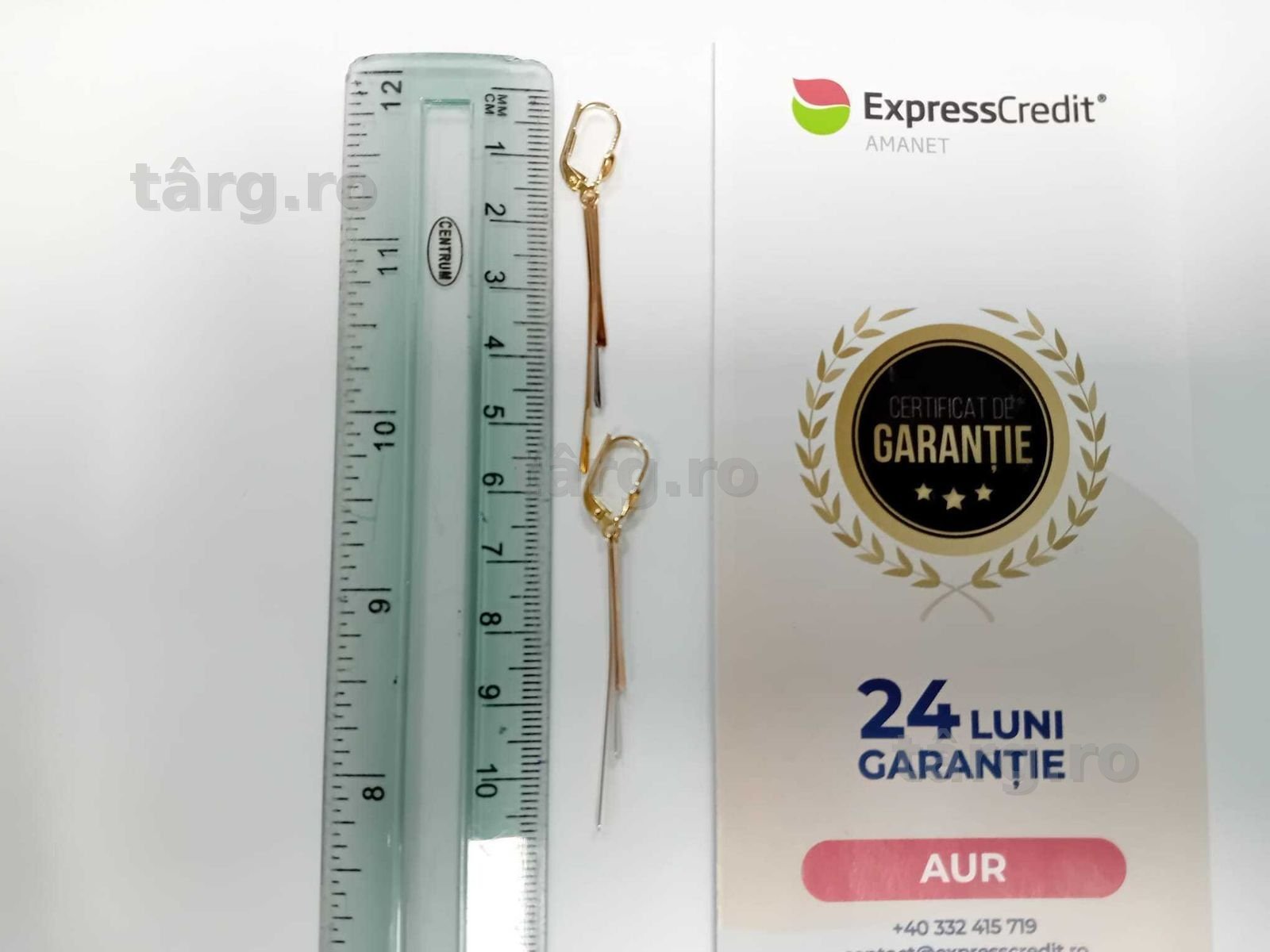 (Ag33) Cercei Aur 14K/Garantie 2 ani 3