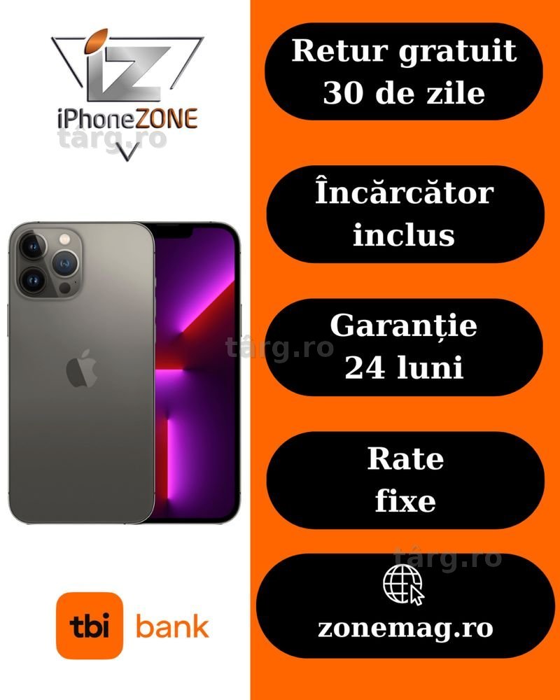 Iphone 13 Pro Max 256GB Negru Garantie Rate BuyBack - zonemag.ro