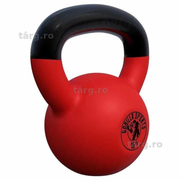 Kettlebell din fontă cu înveliș de cauciuc 16 KG Gorilla Sports