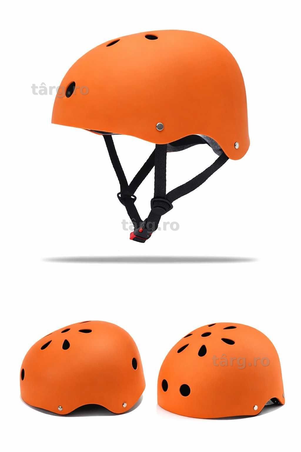 Casca protectie Bicicleta/Trotineta, Ultra Usoara, Marime reglabila, Portocaliu 4