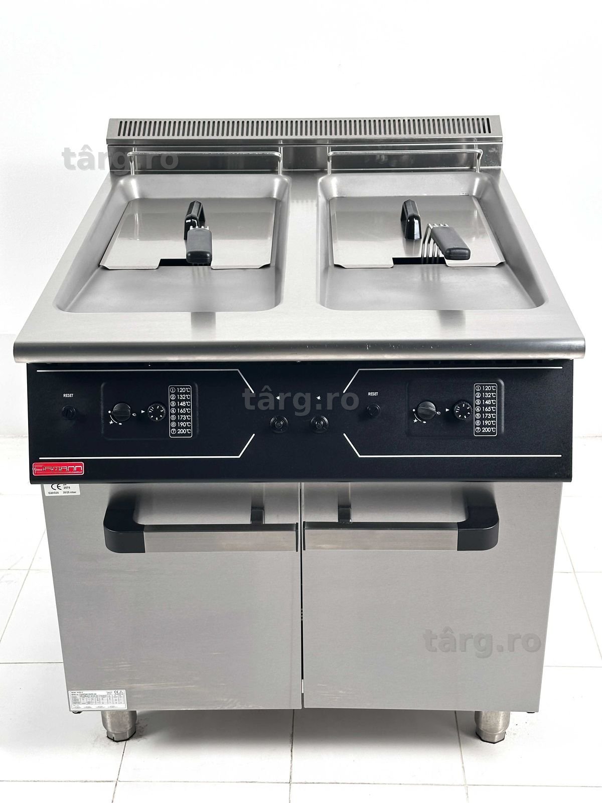 Firmann 900  - Friteuza, Friteusa, Fripteoza Gaz 2 cuve 20+20 litri