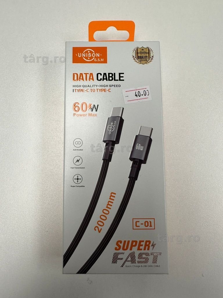 Cablu de date si incarcare Tip C Fast Charge 60W Samsung iPhone Honnor 2