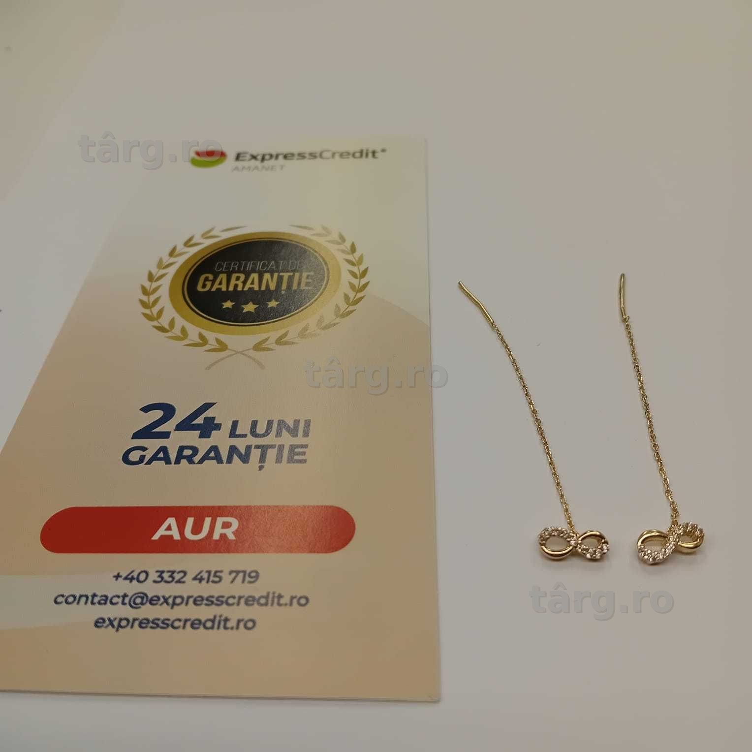 Cercei aur 14k (ag49 Esplanada b.7697) Garantie 2 Ani