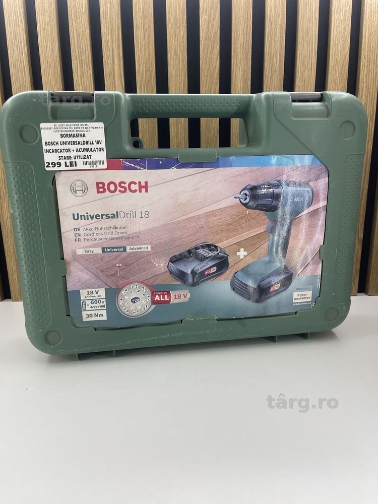 Bormasina Bosch UNIVERSALDrill 18 / Incarcator+Acumulator #59018