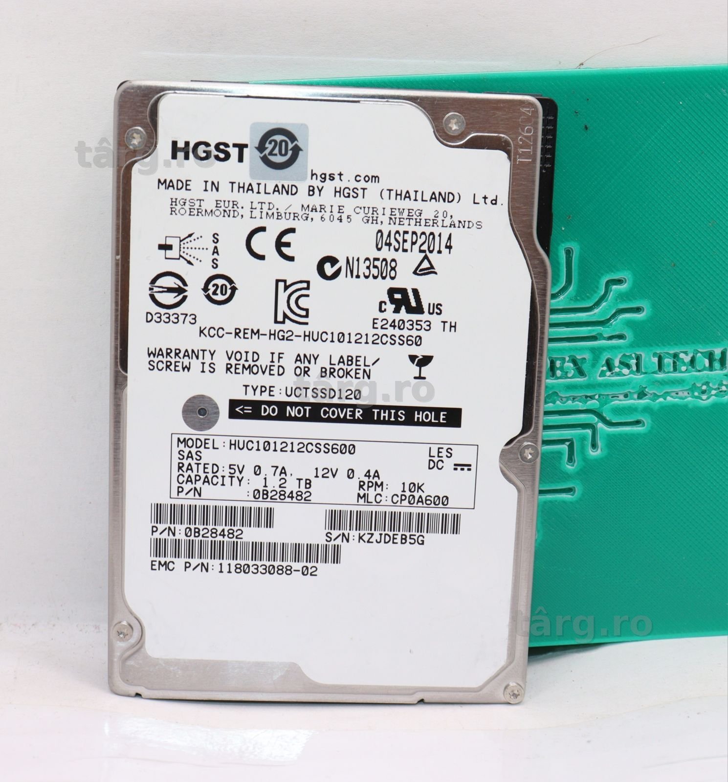 Harddissk Server Sas 2.5" HGST 1.2Tb 10K 6G 64Mb HUC101212CSS600