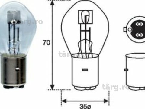 Bec Moto BA20D /S2/H6 pentru far Motociclete, Scutere, Ateve-uri, 12V,