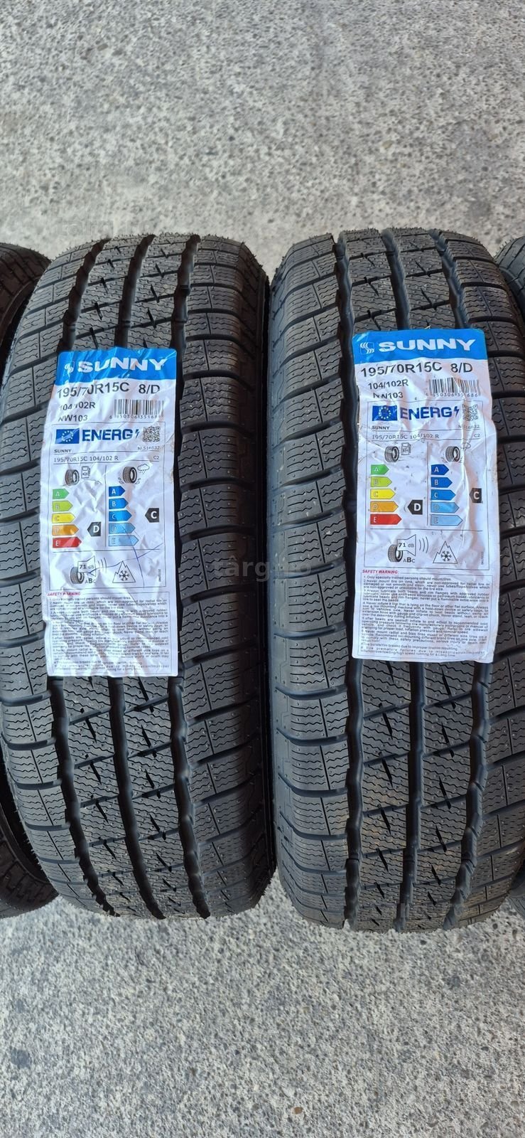 4 anvelope iarna noi Sunny 195/70/15C,dot 2025.Pretul este pe bucata. 2