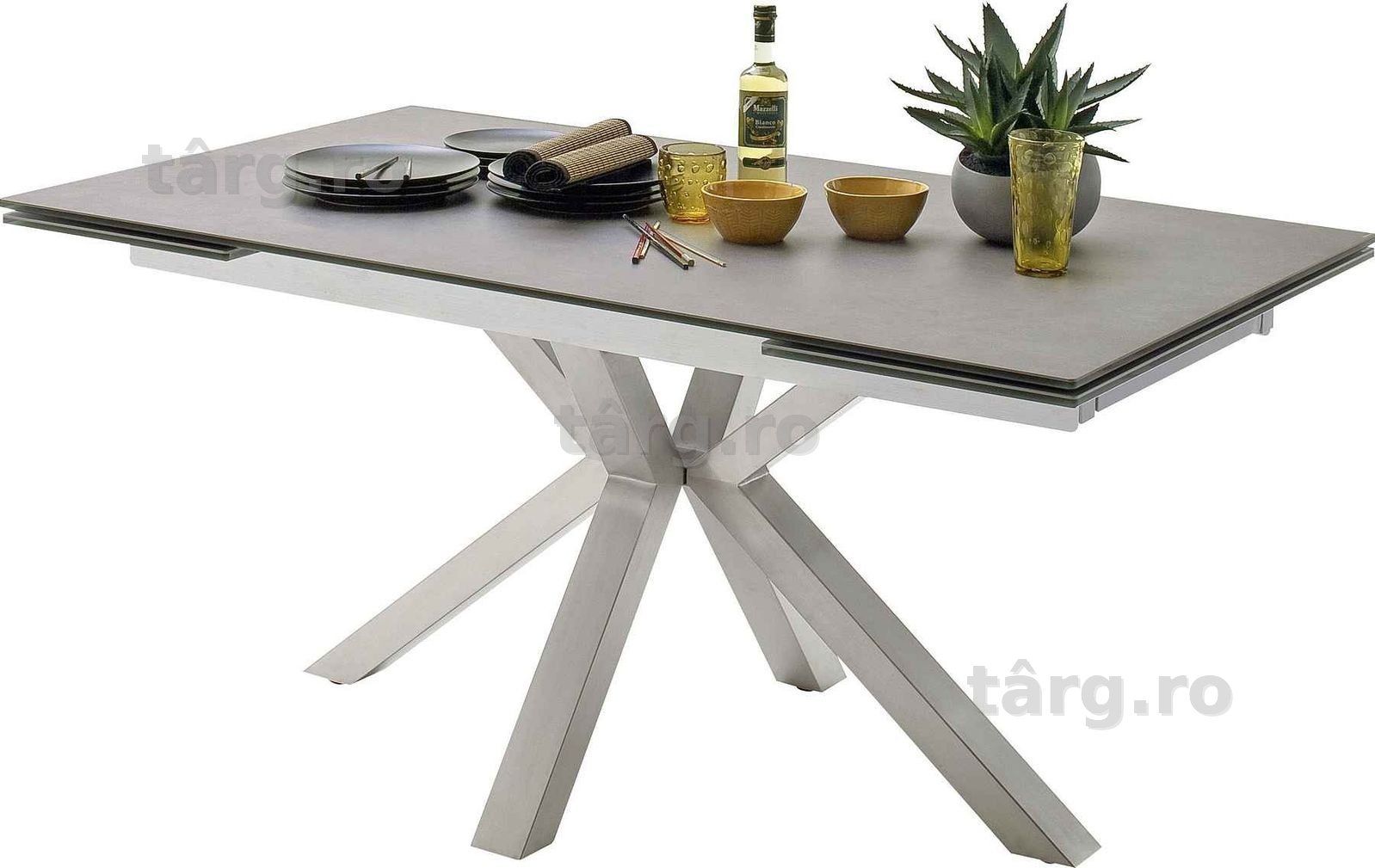 Masa cu blat de sticla/ceramica 160/90/76