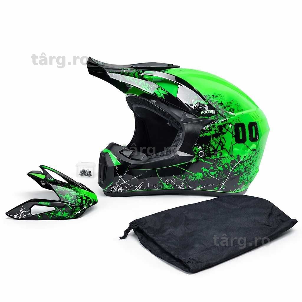 Casca Moto Enduro Cross ATV - S / M / L / XL - Verde