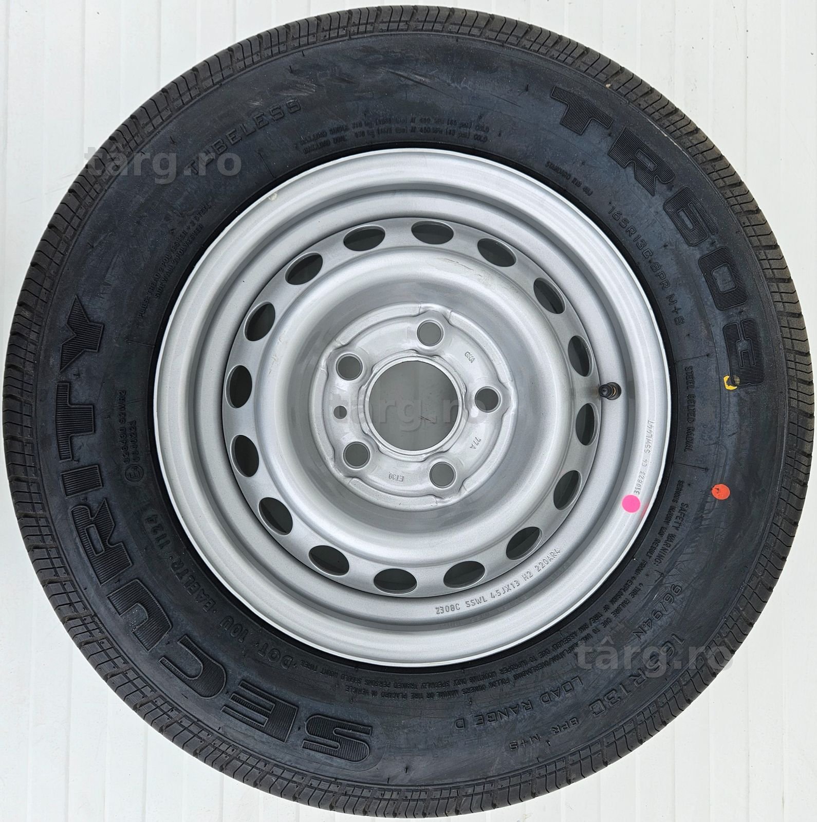 Roata completa remorca 165 R13C Anvelopa SECURITY M+S pe Janta 4.5Jx13