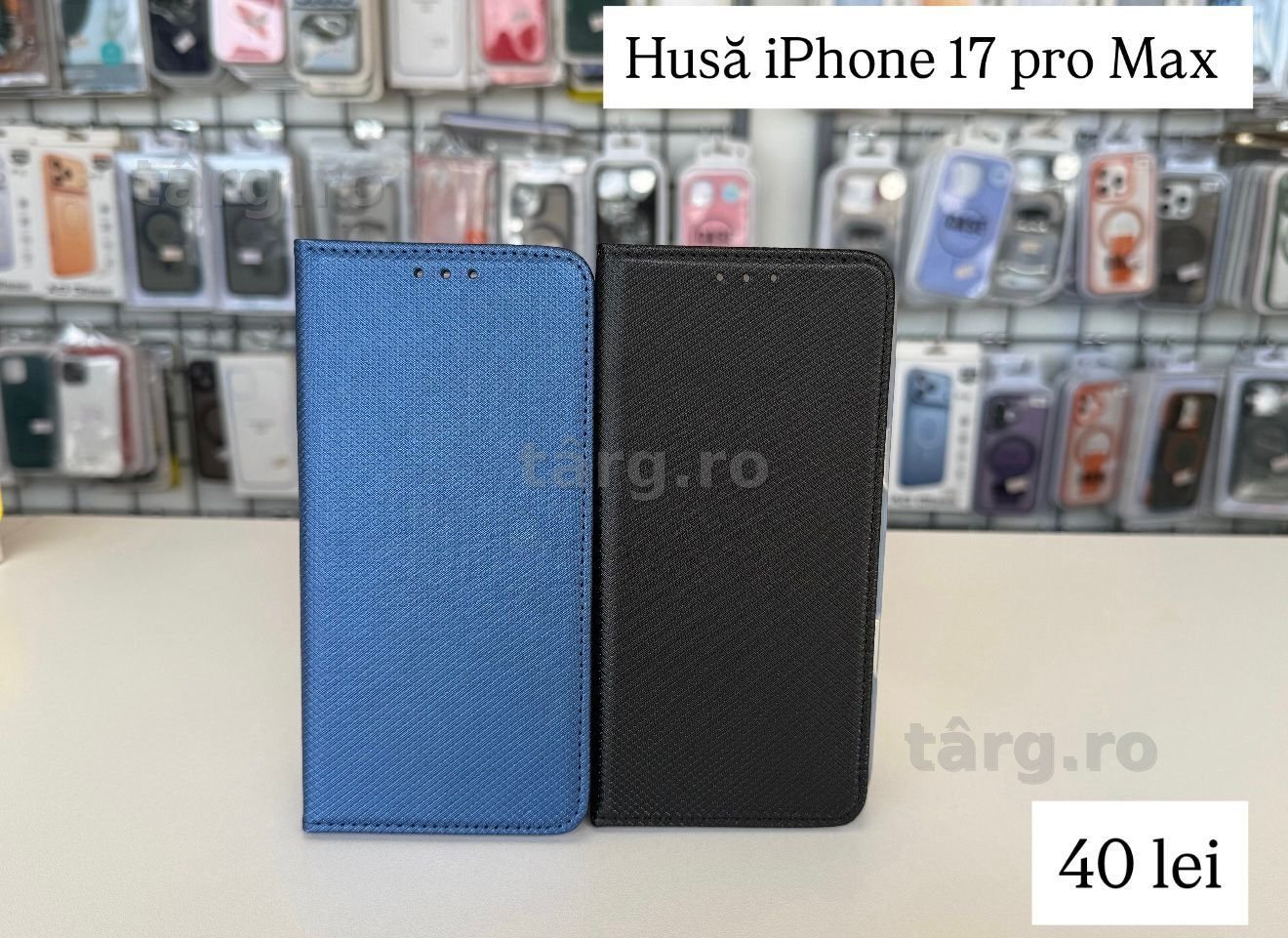 Husa tip carte - piele ecologica - iPhone 17 Pro Max