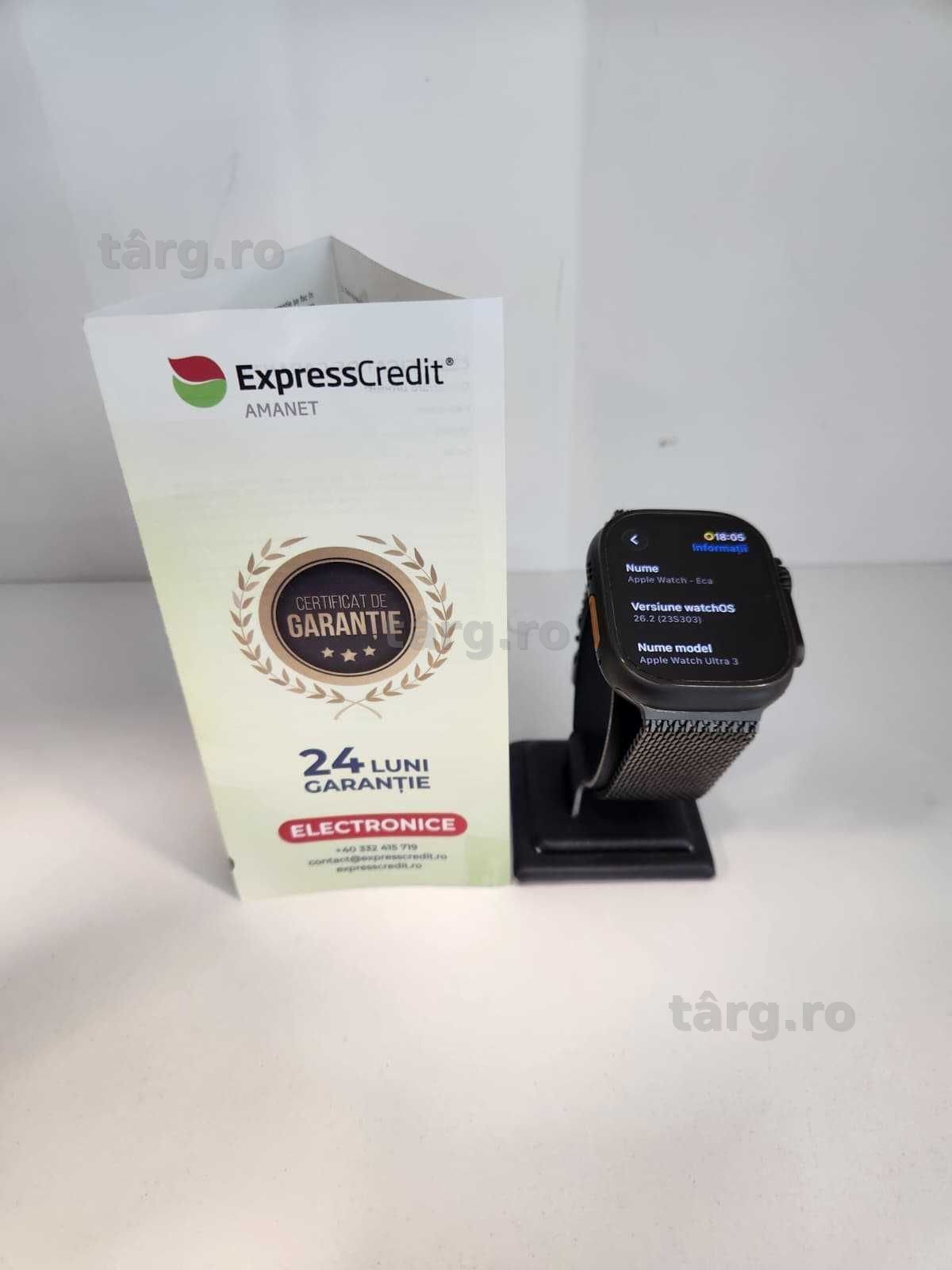 Smartwatch Apple Watch Ultra 3 GPS + Cellular 49mm  (Ag8 Tudor/B74808) – Garantie 2 Ani!