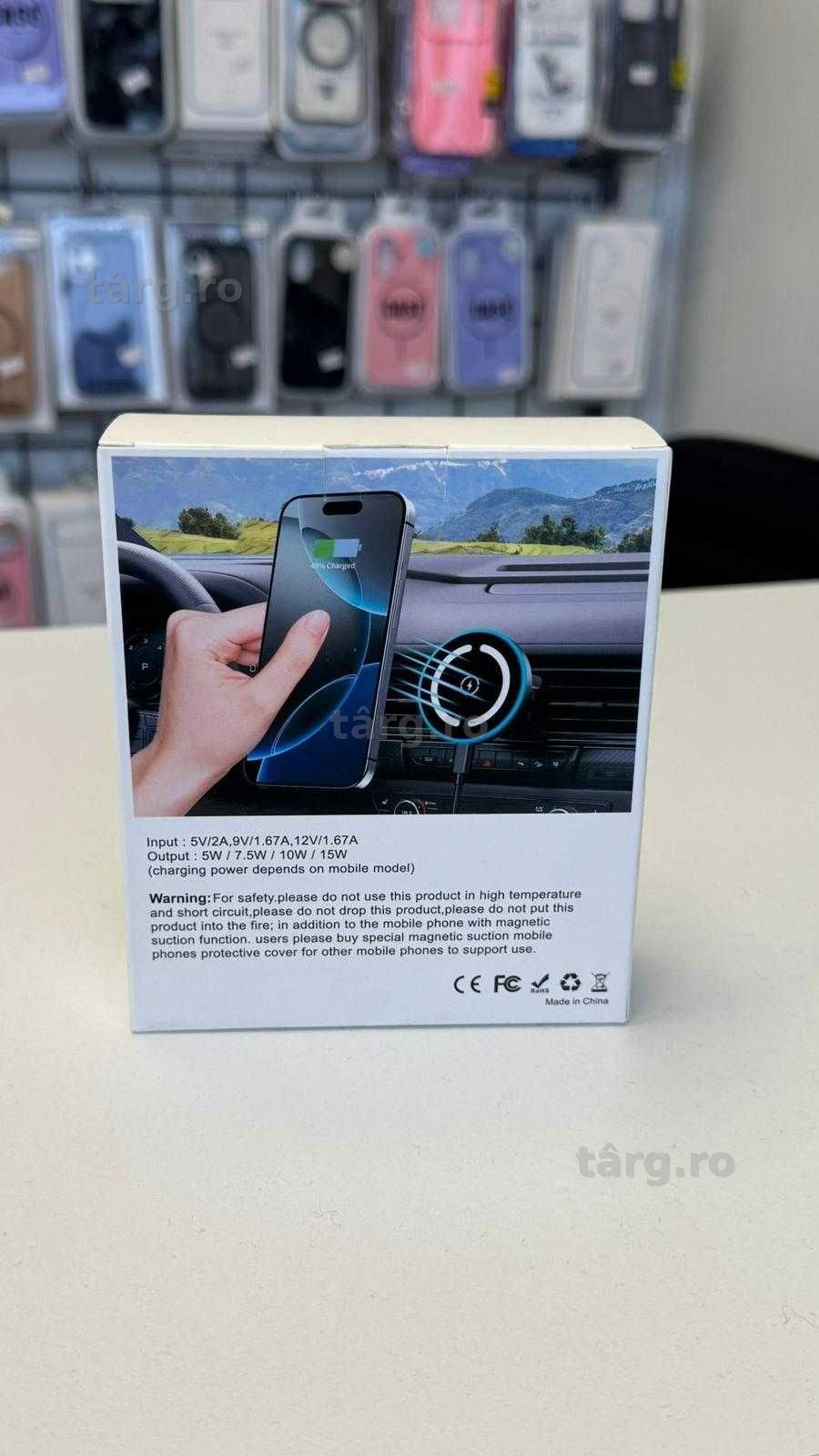 Suport Auto Cu Incarcare Wireless MagSafe, Putere 15W, Pridere Grila 2