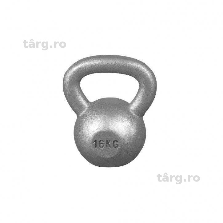 Kettlebell din fier 16 kg Gorilla Sports, gri si negru