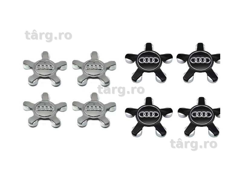 Capac Emblema Jante Roti AUDI 135mm Gri / Negru 4F0601165N, Embleme