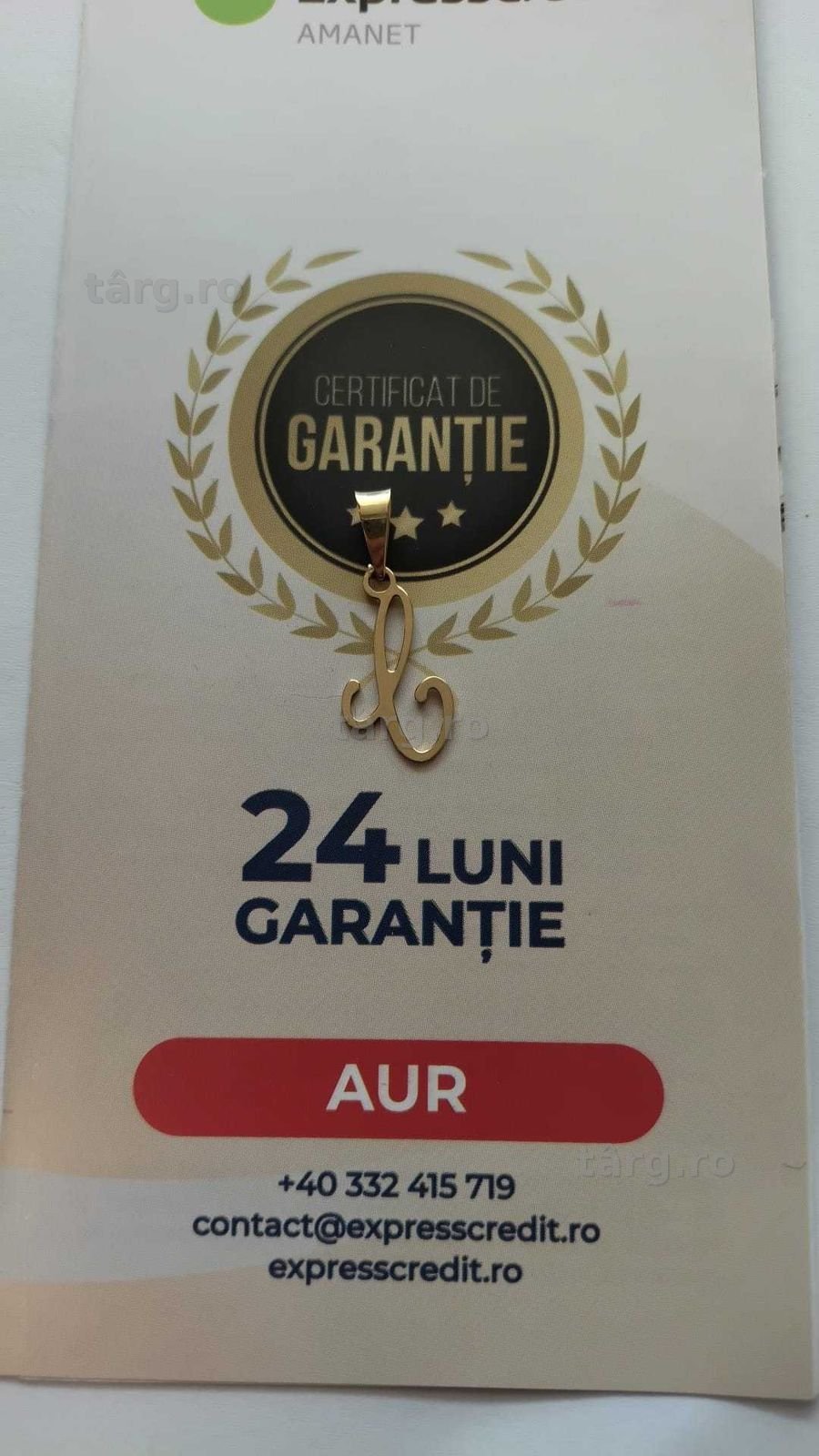 (AG42) Medalion aur 14K "litera C" B.34453.2 - Garantie 2 ani