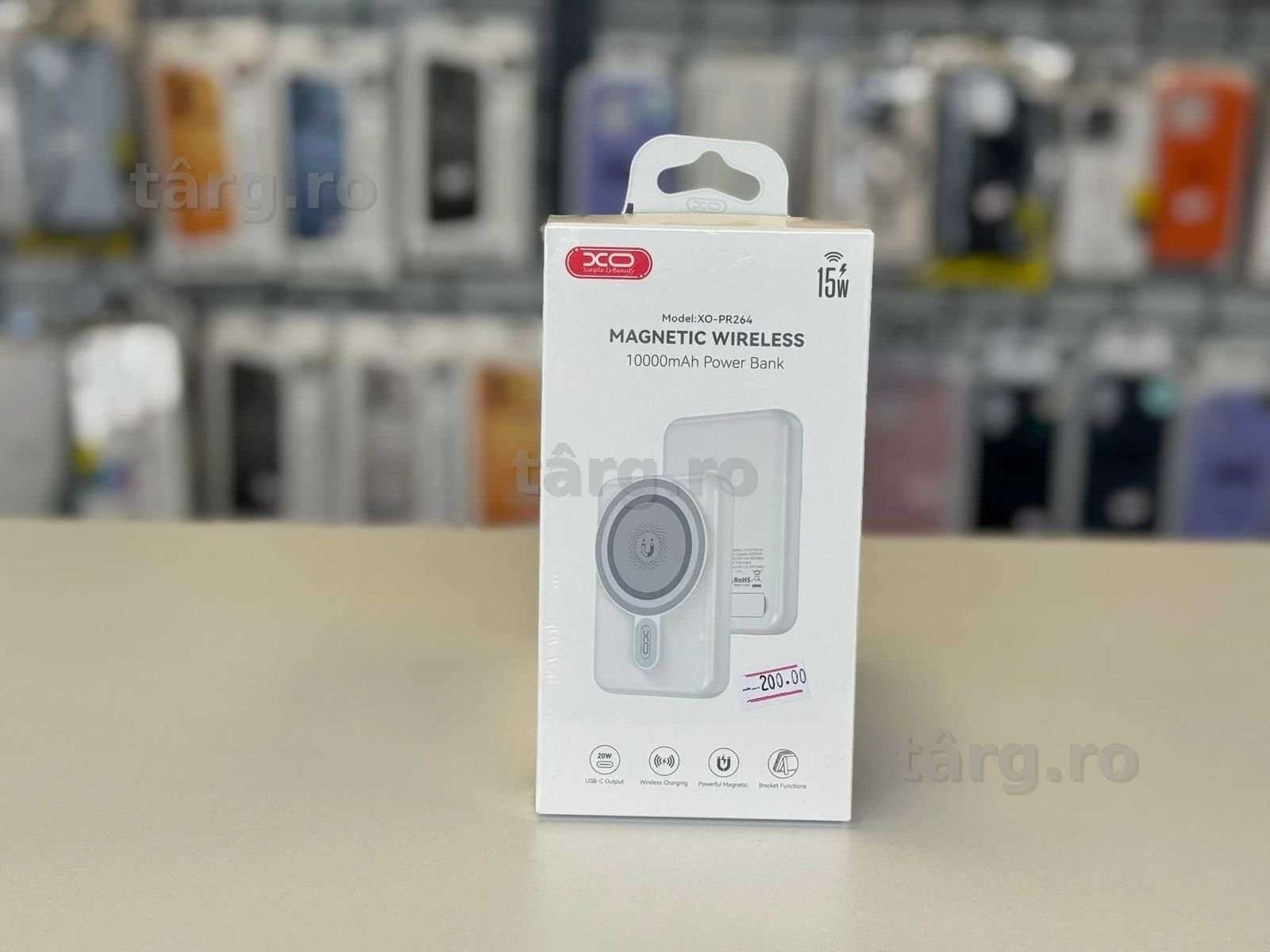 Baterie Externa Wireless 15W, MagSafe + USB-C PD 20W ,10.000mAh