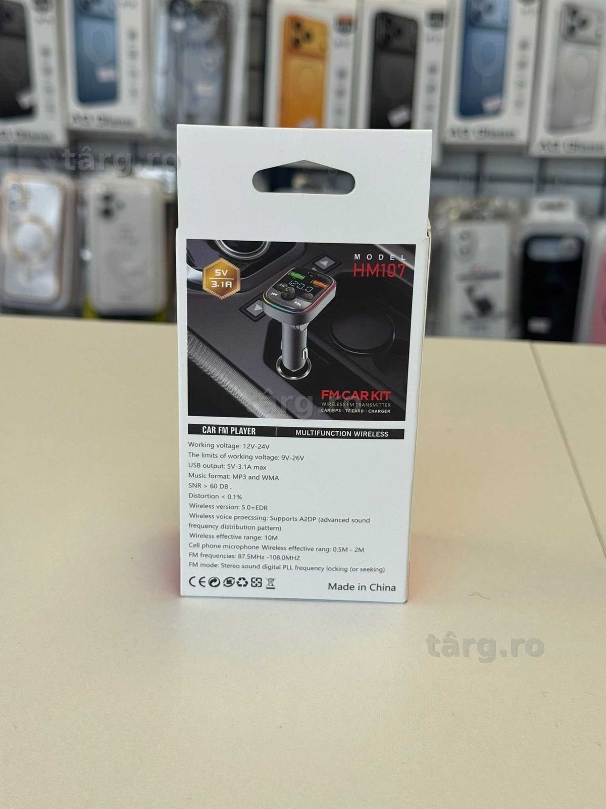 Modulator FM, bluetooth, TF Card, stick USB, Port USB Type C 3