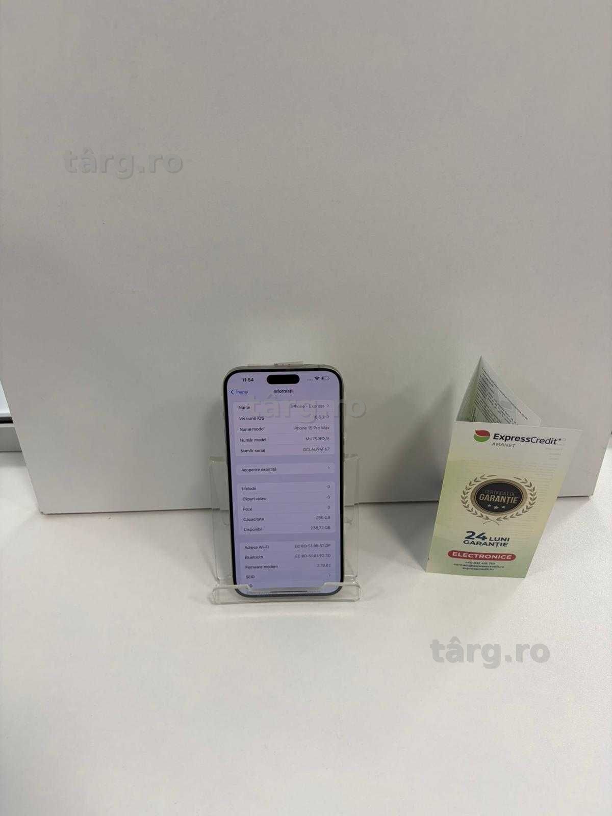 Iphone 15 Pro Max 256gb 89% sb (Ag1 Alexandru B53604) 2 ani garantie 3
