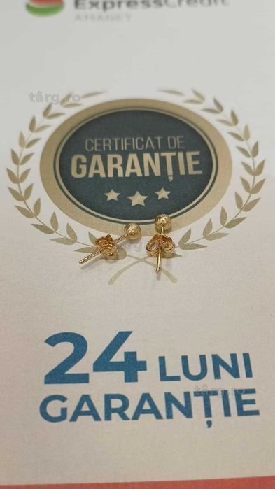 Cercei aur 18K 0.95gr (Ag24 Harlau B.45408.1) - Garantie 2 ani! 4
