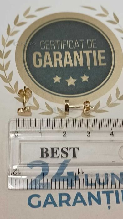 Cercei aur 14k 1.04g [AG24 Harlau B.45650.1]  Garantie 2 ani! 3