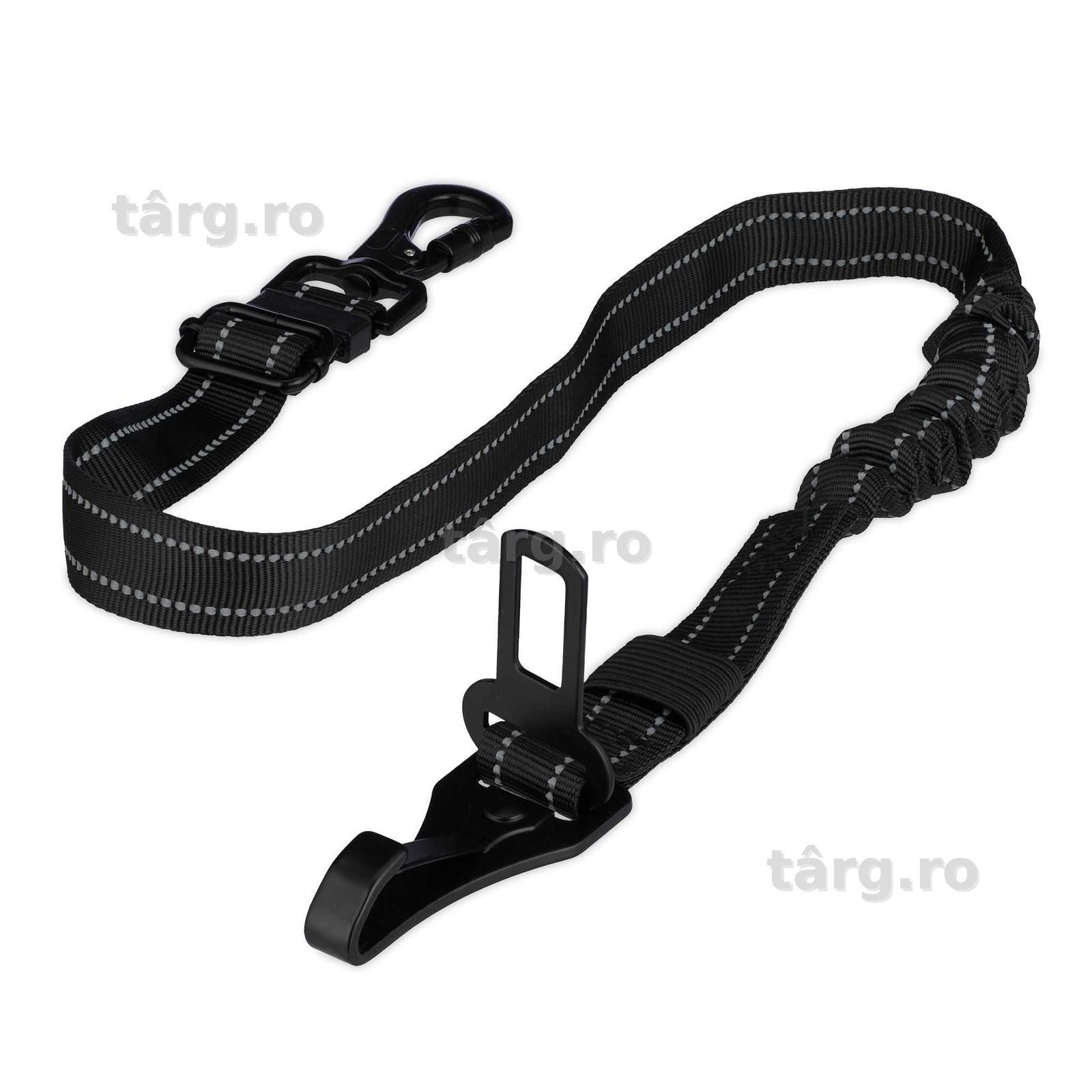 Centura de siguranta auto pentru caini cu amortizor carabina si Isofix