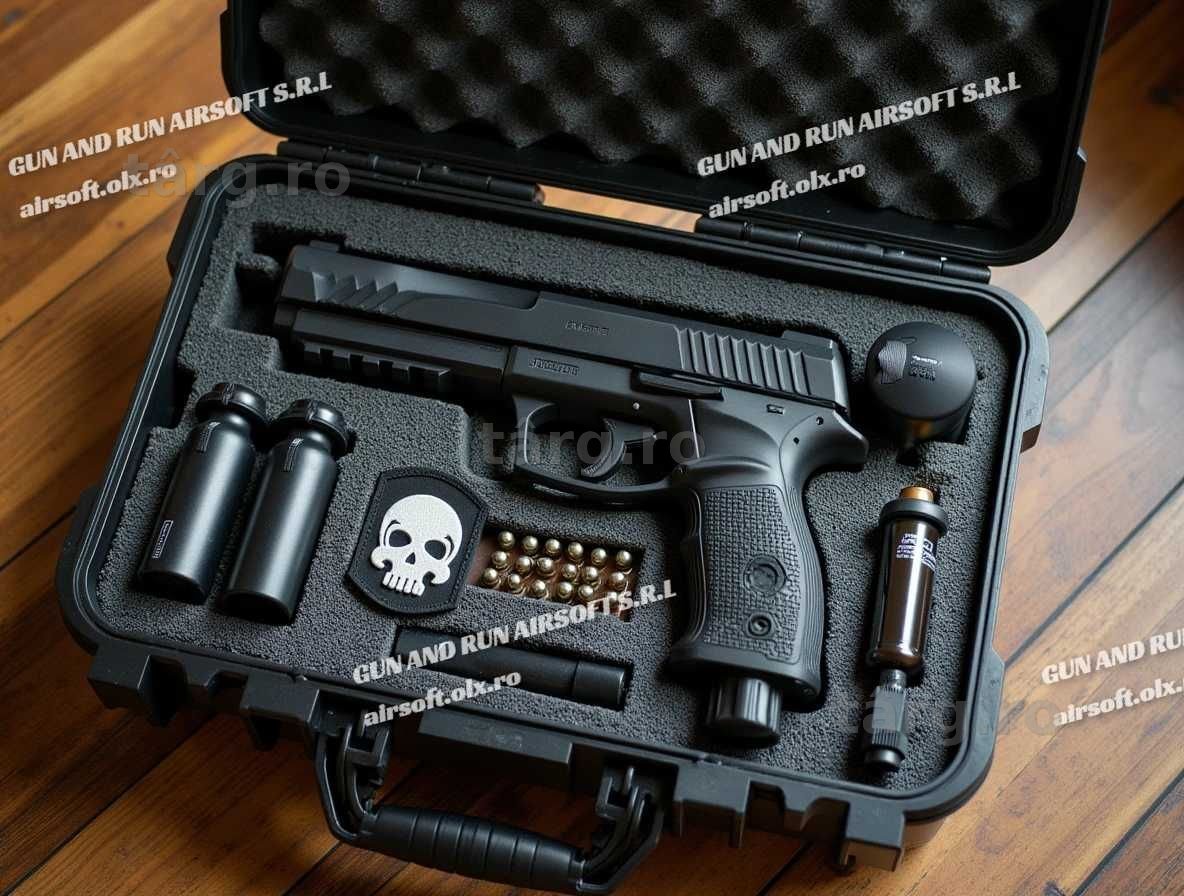 PISTOL HDP Modificat! (10 Butelii co2+100 bile) ~ 25 JOULI++ Gaz Pusca