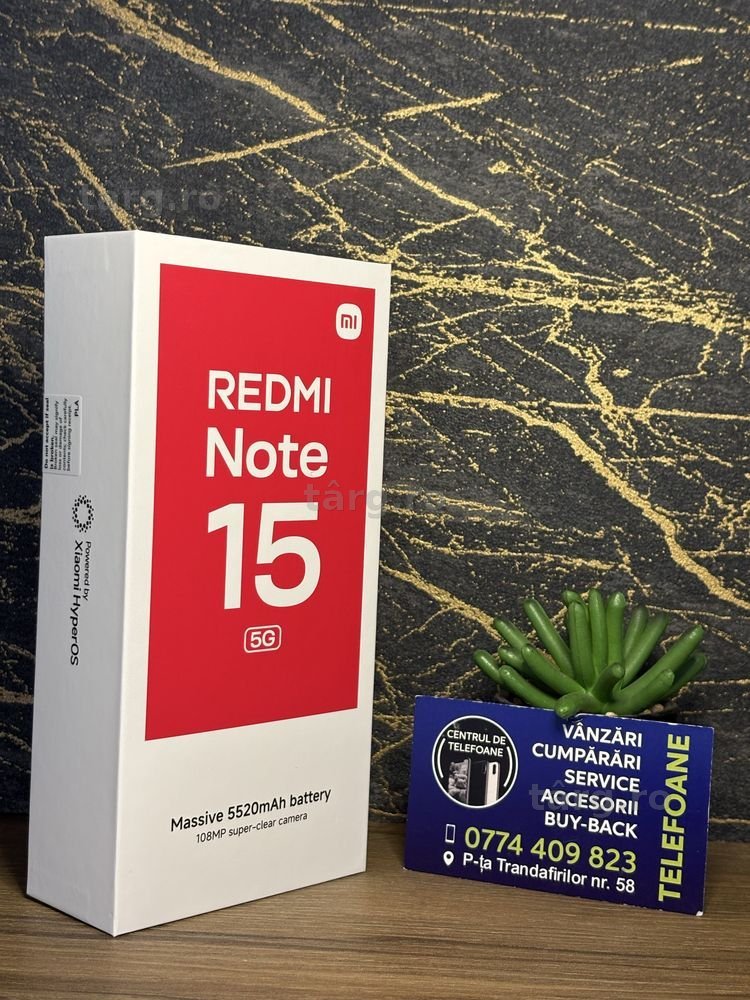Redmi Note 15/256GB/2 Ani Garantie Centrul de Telefoane/rate