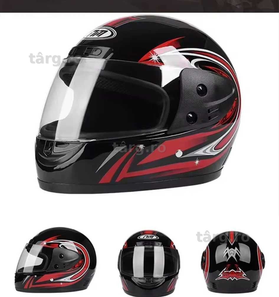 Casca Moto/Scuter/ATV, viziera detasabila, marime universala, Negru 3
