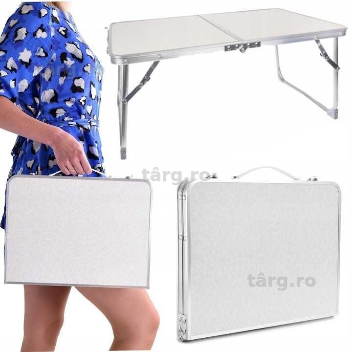 Masa pliabila camping tip valiza portabila din aluminiu usoara 60x40cm