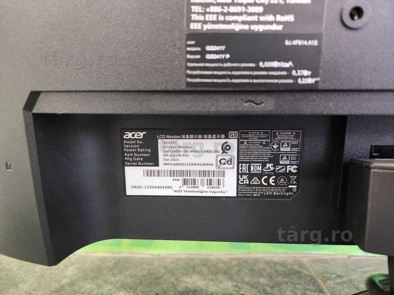 Monitor Gaming LED IPS Acer Nitro QG241Y (Ag8 Tudor/B75236) – Garantie 2 Ani! 5