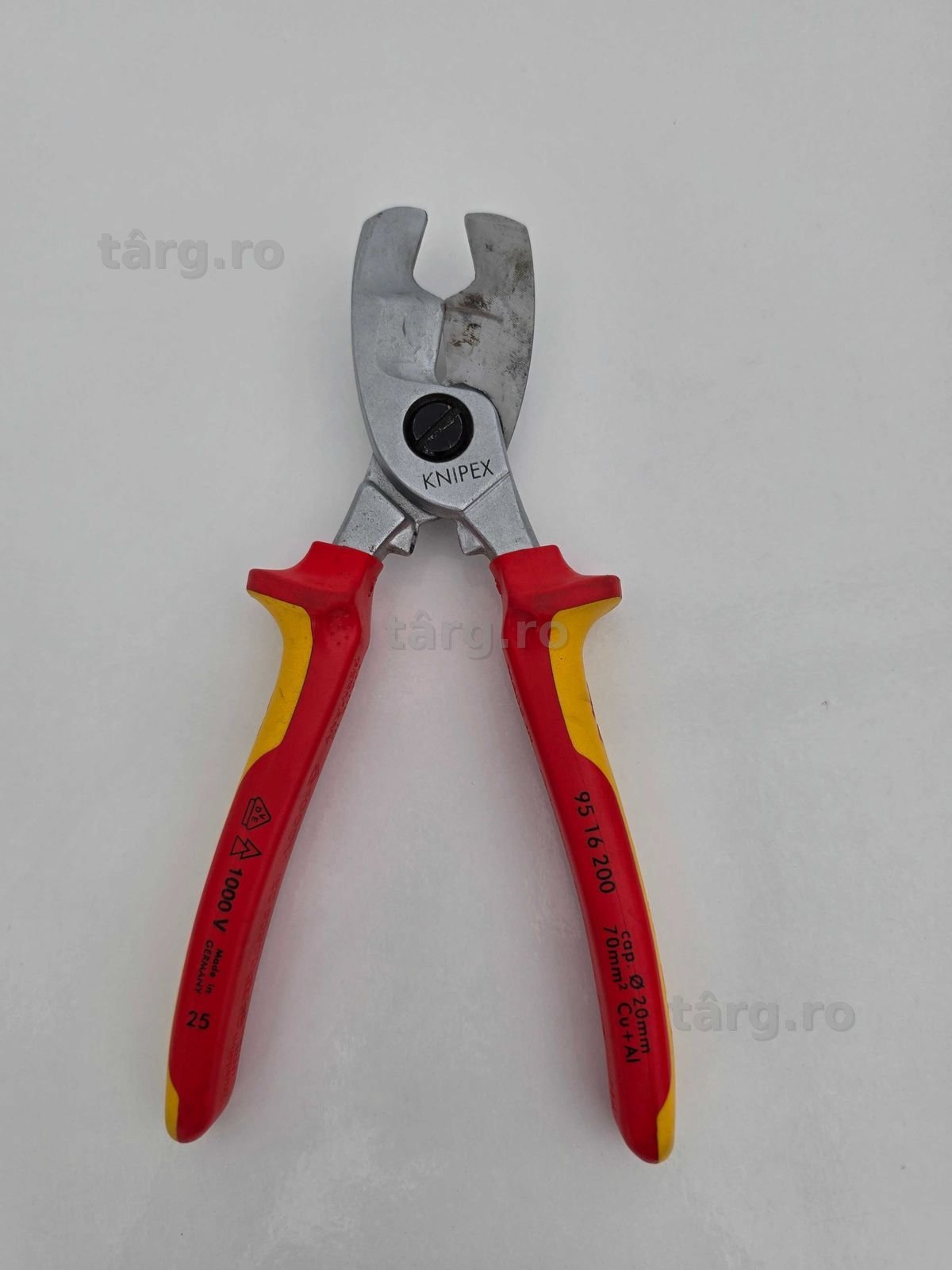 Foarfecă pentru cabluri Knipex 95 16 200, cu două tăișuri, 200 mm, cromată 2
