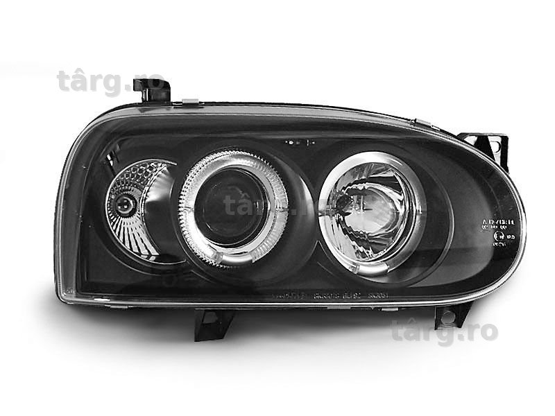 Faruri VW GOLF 3 09.91-08.97 ANGEL EYES Negru noi